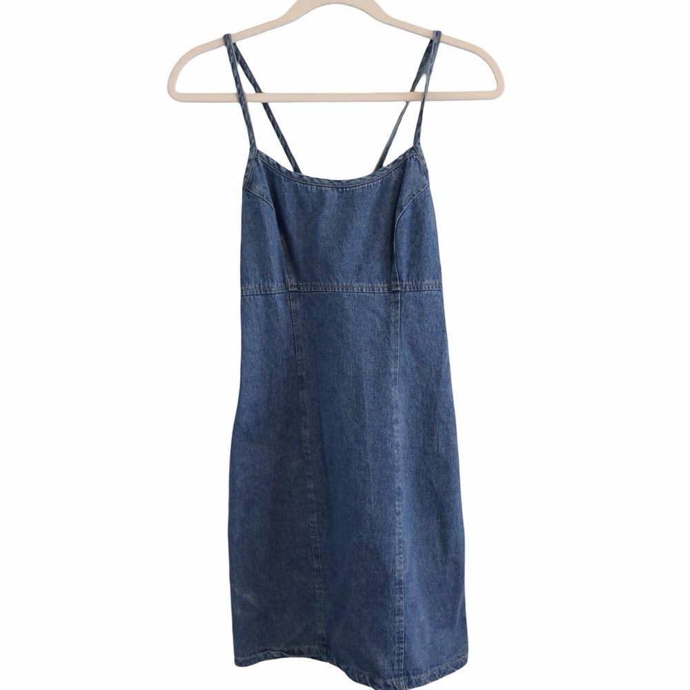 Vintage‎ 90s Denim Strappy Dress. Maurices. 100% Cotton. Size 6